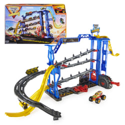 Monster Jam Coffret de jeu et rangement Garage avec monster truck Grave Digger exclusif, lumières et sons, jouets pour garçons et filles à partir de 3 ans