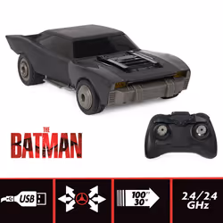 DC Comics Batman Turbo Boost Batmobile radiocommandée dans le style du film officiel Batman, Jouet pour garçons et filles à partir de 4 ans