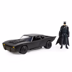 DC Comics Batman Batmobile avec figurine Batman de 30 cm, Pièce à collectionner du film Batman, Jouet pour garçons et filles à partir de 4 ans
