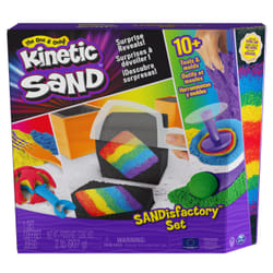 Kinetic Sand , Coffret Sandisfactory avec 907 g de coloré et noir, comprenant plus de 10 outils, élaboré à partir de sable naturel, sable de jeu sensoriel pour les enfants à partir de 3 ans