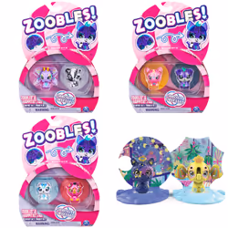 Zoobles Jouet - Pack 2 Animaux - Boules Magiques Colorées Transformables en Animaux Fantastiques avec Maisons Magiques, Anima ...