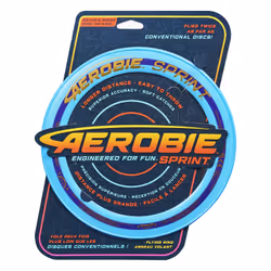 Aerobie Sprint Ring, Disque volant d'extérieur, 25,4 cm, bleu