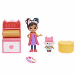 Gabby's Dollhouse Gabby et la Maison Magique - - PACK 2 FIGURINES ET ACCESSOIRES - Coffret Studio d’Art - Gabby, 1 Figurine C ...