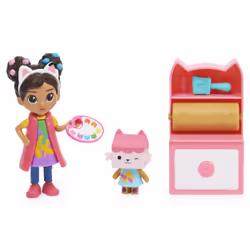 Gabby's Dollhouse Gabby et la Maison Magique - - PACK 2 FIGURINES ET ACCESSOIRES - Coffret Studio d'Art - Gabby, 1 Figurine Chat Et Accessoires - Dessin Animé Gabby Chat - Jouet Enfant 3 Ans et + - Vue supplémentaire 7