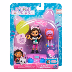 Gabby's Dollhouse Gabby et la Maison Magique - - PACK 2 FIGURINES ET ACCESSOIRES - Coffret Karaoké - Gabby, 1 Figurine Chat Et Accessoires - Dessin Animé Gabby Chat - Jouet Enfant 3 Ans et +