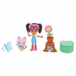 Gabby's Dollhouse Gabby et la Maison Magique - - PACK 2 FIGURINES ET ACCESSOIRES - Coffret Jardin Enchanté - Gabby, 1 Figurin ...