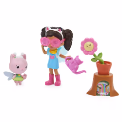 Gabby's Dollhouse Gabby et la Maison Magique - - PACK 2 FIGURINES ET ACCESSOIRES - Coffret Jardin Enchanté - Gabby, 1 Figurine Chat Et Accessoires - Dessin Animé Gabby Chat - Jouet Enfant 3 Ans et + - Vue supplémentaire 4