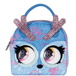 Purse Pets MICRO - CERF DENIM - MINI COMPAGNON FORMAT SAC A MAIN - Petit Animal A Accrocher A Son Ou A La Ceinture - Bouge Les Yeux - 6062305 - Jouet Enfant 5 Ans et +