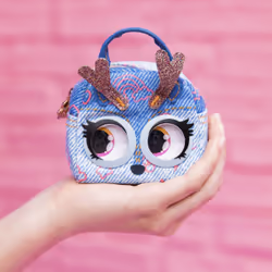 Purse Pets MICRO - CERF DENIM - MINI COMPAGNON FORMAT SAC A MAIN - Petit Animal A Accrocher A Son Ou A La Ceinture - Bouge Les Yeux - 6062305 - Jouet Enfant 5 Ans et + - Vue supplémentaire 4