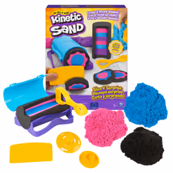 Kinetic Sand Coffret Slice N' Surprise avec 383 g de sable de jeu noir, rose et bleu et 7 outils, Jouets sensoriels pour les  ...
