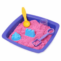 Kinetic Sand Shimmer, Coffret Château de sable scintillant avec 453 g de scintillant rose, 3 moules et 2 outils