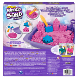 Kinetic Sand Shimmer, Coffret Château de sable scintillant avec 453 g de scintillant rose, 3 moules et 2 outils - Vue supplémentaire 7