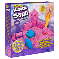 Kinetic Sand Shimmer, Coffret Château de sable scintillant avec 453 g de scintillant rose, 3 moules et 2 outils - Vue supplémentaire 9