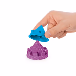 Kinetic Sand Shimmer, Coffret Château de sable scintillant avec 453 g de scintillant violet, 3 moules et 2 outils