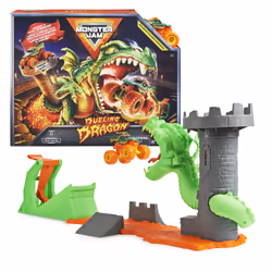 Monster Jam - PLAYSET DUELING DRAGON 1:64 - Univers De Jeu Pour Lancer Ses Véhicules Tour Dragon - 1 Véhicule Monster Truck D ...