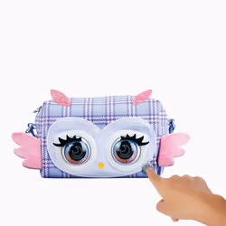 Purse Pets PRINT PERFECT - CHOUETTE - COMPAGNON INTERACTIF FORMAT SAC A MAIN - Chouette Animal Interactif Motif Ecossais Lila Qui Cligne Des Yeux - Sons et Modes De Jeu - Jouet Enfant 5 Ans et + - Vue supplémentaire 5