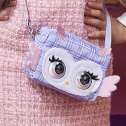 Purse Pets PRINT PERFECT - CHOUETTE - COMPAGNON INTERACTIF FORMAT SAC A MAIN - Chouette Animal Interactif Motif Ecossais Lila Qui Cligne Des Yeux - Sons et Modes De Jeu - Jouet Enfant 5 Ans et + - Vue supplémentaire 7