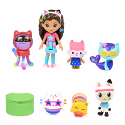 Gabby's Dollhouse , Coffret de figurines Édition Soirée dansante avec une poupée Gabby, 6 figurines chat et accessoires, joue ...