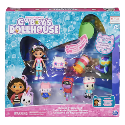 Gabby's Dollhouse , Coffret de figurines Édition Soirée dansante avec une poupée Gabby, 6 figurines chat et accessoires, jouets pour enfants à partir de 3 ans