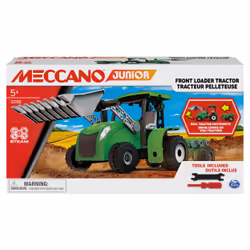 Meccano - TRACTEUR PELLETEUSE JUNIOR - Pelleteuse Agricole Et Remoque Articulées A Construire - Jeu De Construction Avec 2 Ou ...