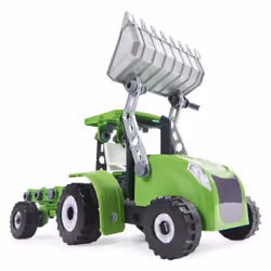 Meccano - TRACTEUR PELLETEUSE JUNIOR - Pelleteuse Agricole Et Remoque Articulées A Construire - Jeu De Construction Avec 2 Outils - Alternative Aux Ecrans - Jouet Enfant 5 Ans Et +