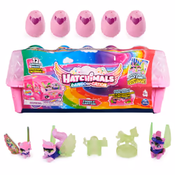 Hatchimals - PACK AVENTURE 10 FAMILLE SURPRISE LOUPS - Boîte Oeufs 10 Figurines à Collectionner - Transport facile - Thème Fa ...