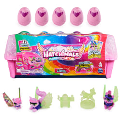 Hatchimals - PACK AVENTURE 10 FAMILLE SURPRISE LOUPS - Boîte Oeufs 10 Figurines à Collectionner - Transport facile - Thème Famille Loups Motards - Jouet enfant 5 Ans et +