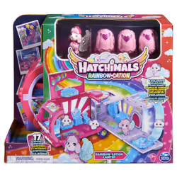 Hatchimals - PLAYSET CAMPING CAR ARC-EN-CIEL FAMILLE SURPRISE - Camping-Car Transformable Pour Aventures Inédites Avec Figuri ...