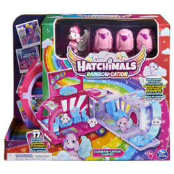 Hatchimals - PLAYSET CAMPING CAR ARC-EN-CIEL FAMILLE SURPRISE - Camping-Car Transformable Pour Aventures Inédites Avec Figurines À Collectionner - Thème Famille - Jouet enfant 5 Ans et +