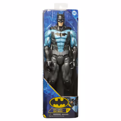 DC Comics Batman, Figurine articulée Bat-Tech Batman de 30 cm (costume noir/bleu), Jouets pour garçons et filles à partir de 3 ans
