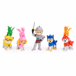 PAW Patrol PAT' PATROUILLE RESCUE KNIGHTS - MULTIPACK 8 FIGURINES CHEVALIERS & DRAGONS Réunis la Pat' Patrouille Mission Chevalier avec ce Coffret Exclusif de 8 Figurines à Collectionner - Jouet Enfant 3 Ans +