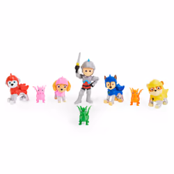 PAW Patrol PAT' PATROUILLE RESCUE KNIGHTS - MULTIPACK 8 FIGURINES CHEVALIERS & DRAGONS Réunis la Pat' Patrouille Mission Chevalier avec ce Coffret Exclusif de 8 Figurines à Collectionner - Jouet Enfant 3 Ans +