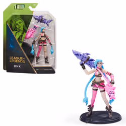 League of Legends FIGURINE 10 CM JINX - Figurine Articulée Jinx 10 cm A Collectionner - Avec Détails Qualité Et 2 Accessoires ...