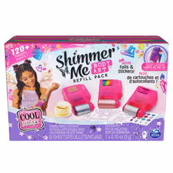 Cool Maker RECHARGES SHIMMER ME BODY ART - Recharges de 3 Cartouches de Couleur, 1 Planche de 100 Motifs et Strass Paillettes ...