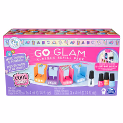 Cool Maker RECHARGES GO GLAM U-NIQUE NAIL SALON - Recharges de 4 cartouches de motifs et 3 vernis Pour Machine à Manucure et ...