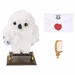 Wizarding World HARRY POTTER - HEDWIGE ENCHANTÉE - Peluche Interactive Chouette Hedwige 30 Cm Avec Accessoires - Tête et Ailes Qui Bougent - Sons et Mouvements - 6061829 - Jouet Enfant 5 ans et +
