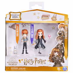 Wizarding World HARRY POTTER - PACK AMITIÉ MAGICAL MINIS RON & GINNY - Coffret Amitié 2 Figurines Poupées Articulées Ron et Ginny 8 cm Avec Accessoires - 6061834 - Jouet Enfant 5 ans et +