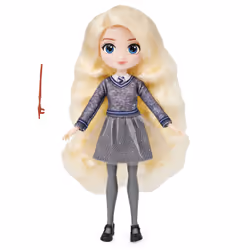Wizarding World POUPÉE 20 CM LUNA LOVEGOOD - Poupée figurine Articulée Luna Lovegood 20 cm Avec Baguette Magique et Uniforme de Poudlard - 6061838 - Jouet Enfant 5 ans et +
