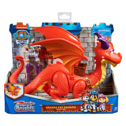 PAW Patrol PAT' PATROUILLE RESCUE KNIGHTS - FIGURINE CROC + BRAISE LE DRAGON - Rejoins la Pat' Patrouille Mission Chevalier à Dos de Dragon Lance-Projectile avec ses Ailes Fonctionnelles - Jouet Enfant 3 Ans +