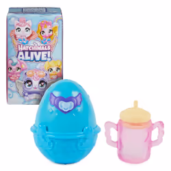 Hatchimals ALIVE - Pack de 1 + Biberon - Oeuf 1 Figurine À Collectionner Et 2 Accessoires - A Faire Eclore Avec De L'Eau - Th ...