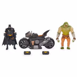 DC Comics , Batman Transforming Batcycle Battle Pack avec figurines articulées Killer Croc et Batman exclusives de 10 cm, jou ...