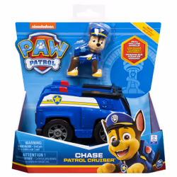 PAW Patrol LA PAT' PATROUILLE - VÉHICULE + FIGURINE CHASE - Véhicule de 15 cm Avec 1 Figurine À Collectionner Pat' Patrouille ...