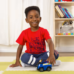 PAW Patrol LA PAT' PATROUILLE - VÉHICULE + FIGURINE CHASE - Véhicule de 15 cm Avec 1 Figurine À Collectionner Pat' Patrouille - - 6061799 - Jouet Enfant 3 Ans et +