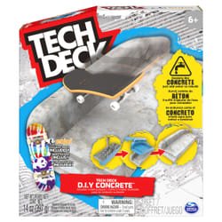Tech Deck DIY Concrete, Coffret à modeler réutilisable avec fingerboard Enjoi exclusif, rail, moules et kit de skatepark, jouet pour garçons et filles à partir de 6 ans