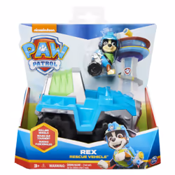 PAW Patrol La Pat' Patrouille - - Voiture + Figurine Rex - Voiture de 15 cm avec 1 Figurine À Collectionner - Personnage Pat' ...