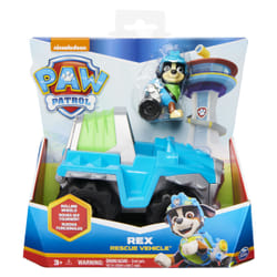 PAW Patrol La Pat' Patrouille - - Voiture + Figurine Rex - Voiture de 15 cm avec 1 Figurine À Collectionner - Personnage Pat' Patrouille Dino Rescue - Jouet enfant 3 Ans et +