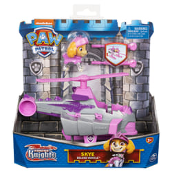 PAW Patrol PAT' PATROUILLE RESCUE KNIGHTS - VÉHICULE + FIGURINE CHEVALIER STELLA - Rejoins Pat' Patrouille Mission Chevalier avec Stella & Véhicule Pat' Patrouille Dragon Lance-Projectile - Jouet Enfant 3 Ans +