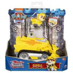 PAW Patrol PAT' PATROUILLE RESCUE KNIGHTS - VÉHICULE + FIGURINE CHEVALIER RUBEN - Rejoins Pat' Patrouille Mission Chevalier avec Ruben & Véhicule Pat' Patrouille Dragon Lance-Projectile - Jouet Enfant 3 Ans +