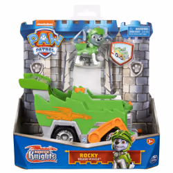 PAW Patrol PAT' PATROUILLE RESCUE KNIGHTS - VÉHICULE + FIGURINE CHEVALIER ROCKY - Rejoins Pat' Patrouille Mission Chevalier a ...