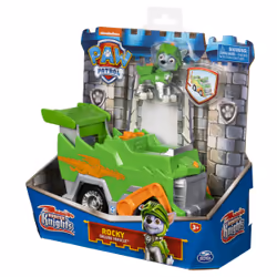 PAW Patrol PAT' PATROUILLE RESCUE KNIGHTS - VÉHICULE + FIGURINE CHEVALIER ROCKY - Rejoins Pat' Patrouille Mission Chevalier avec Rocky & Véhicule Pat' Patrouille Dragon Lance-Projectile - Jouet Enfant 3 Ans + - Vue supplémentaire 4
